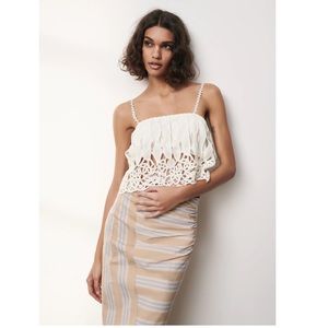 Zara Cream Lace and Crochet detail top